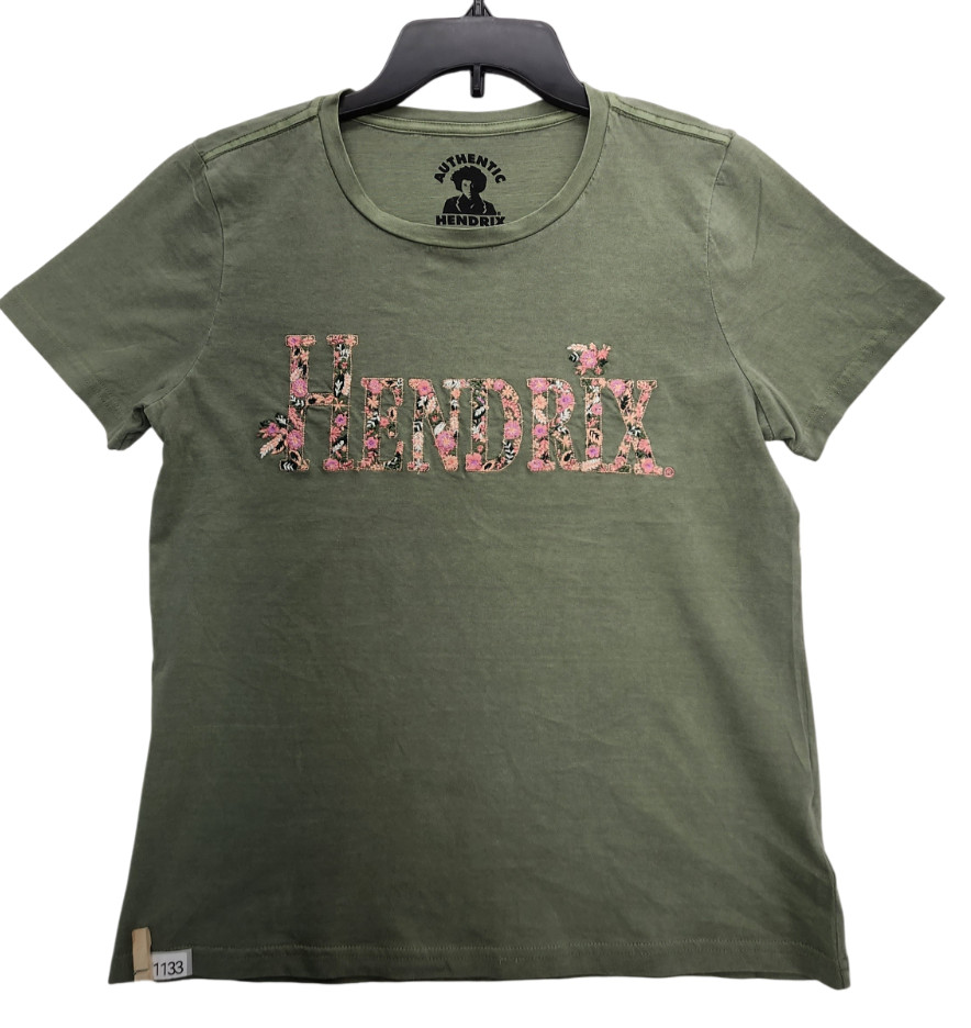 Lucky Brand Authentic Hendrix Womens Olivine Floral Classic Crew Tee SZ S M1133