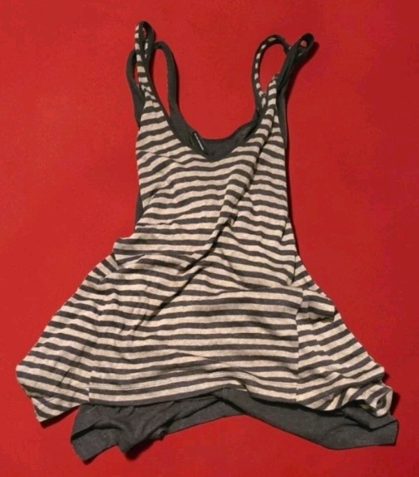 Club Monaco Double Layer Striped Tank Cami Spaghetti Straps Viscose Knit! S/P