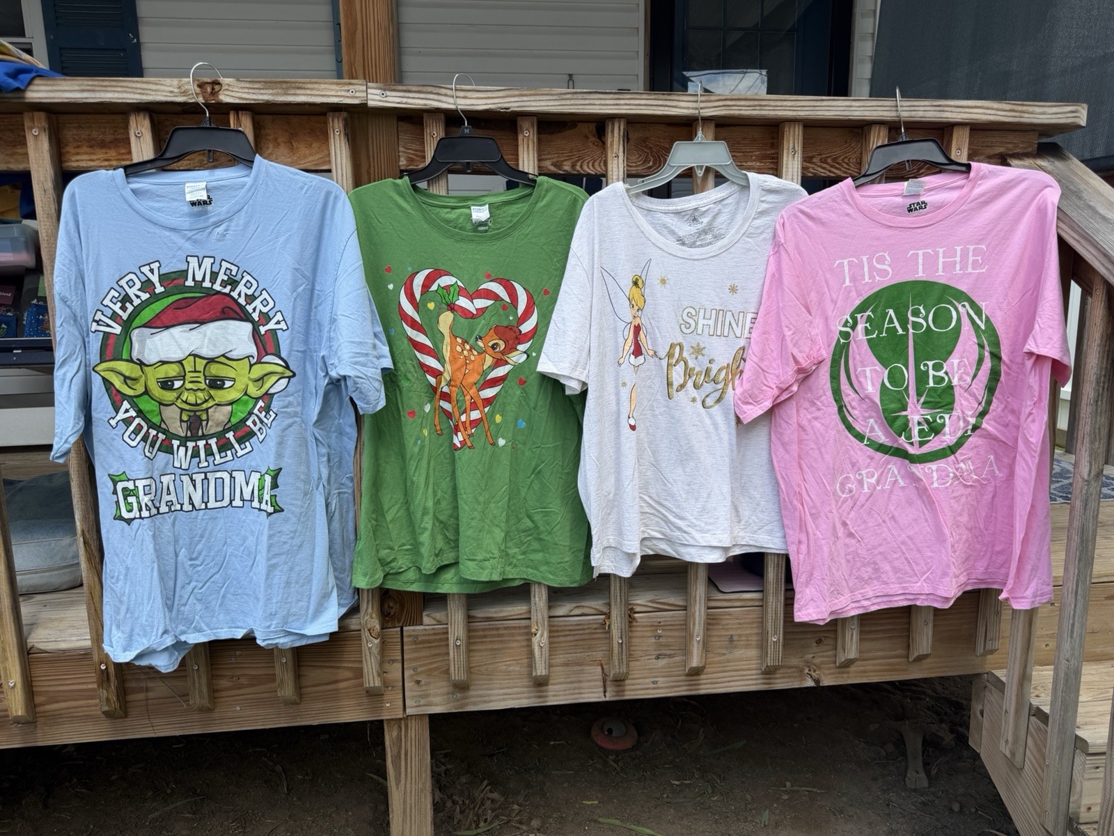 Lot Of 4 Disney Store Xmas Tees 3x