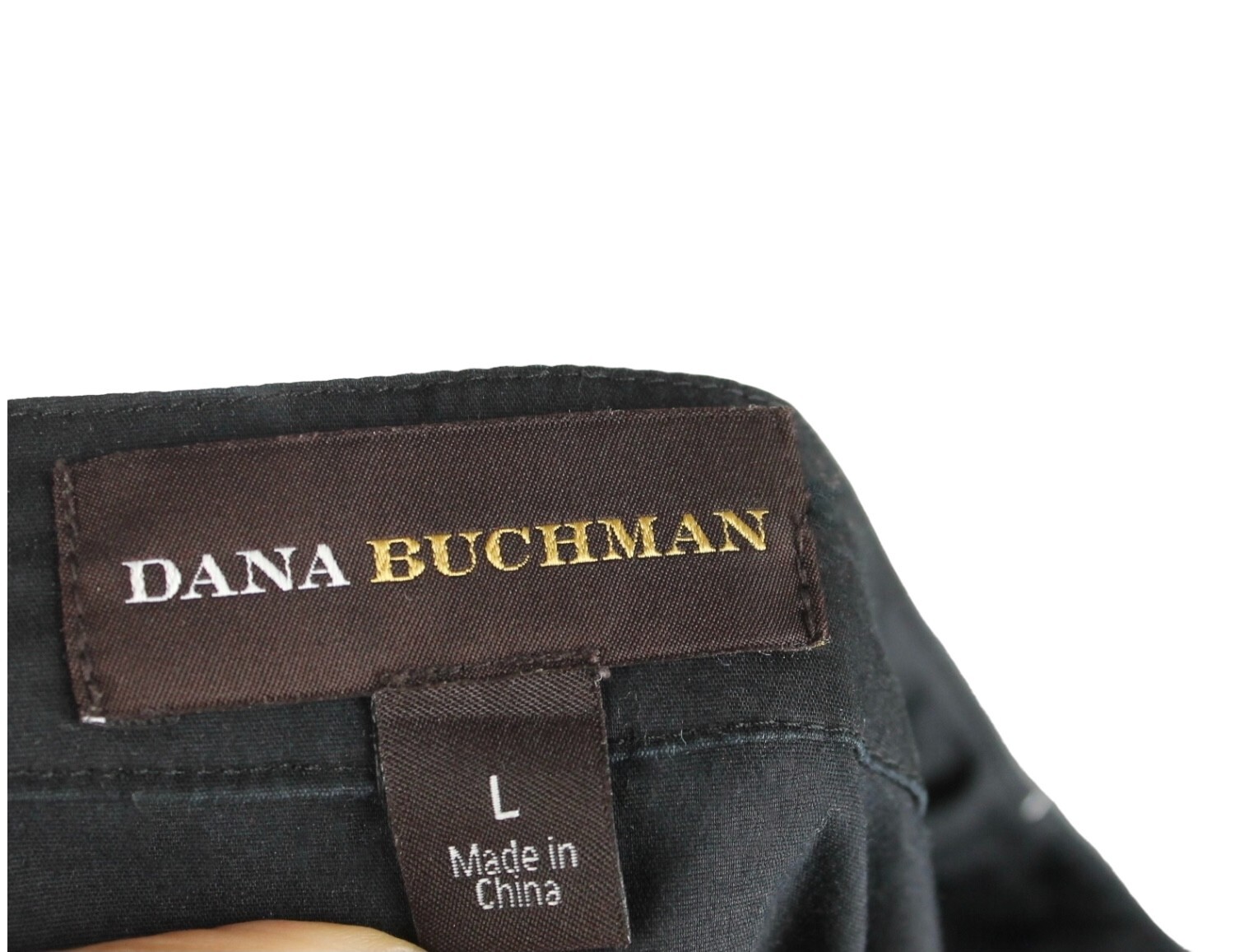 {DANA BUCHMAN} Tunic/Shirt/Top Black w/ Purple Embroidery Cotton Blend Summer ~L