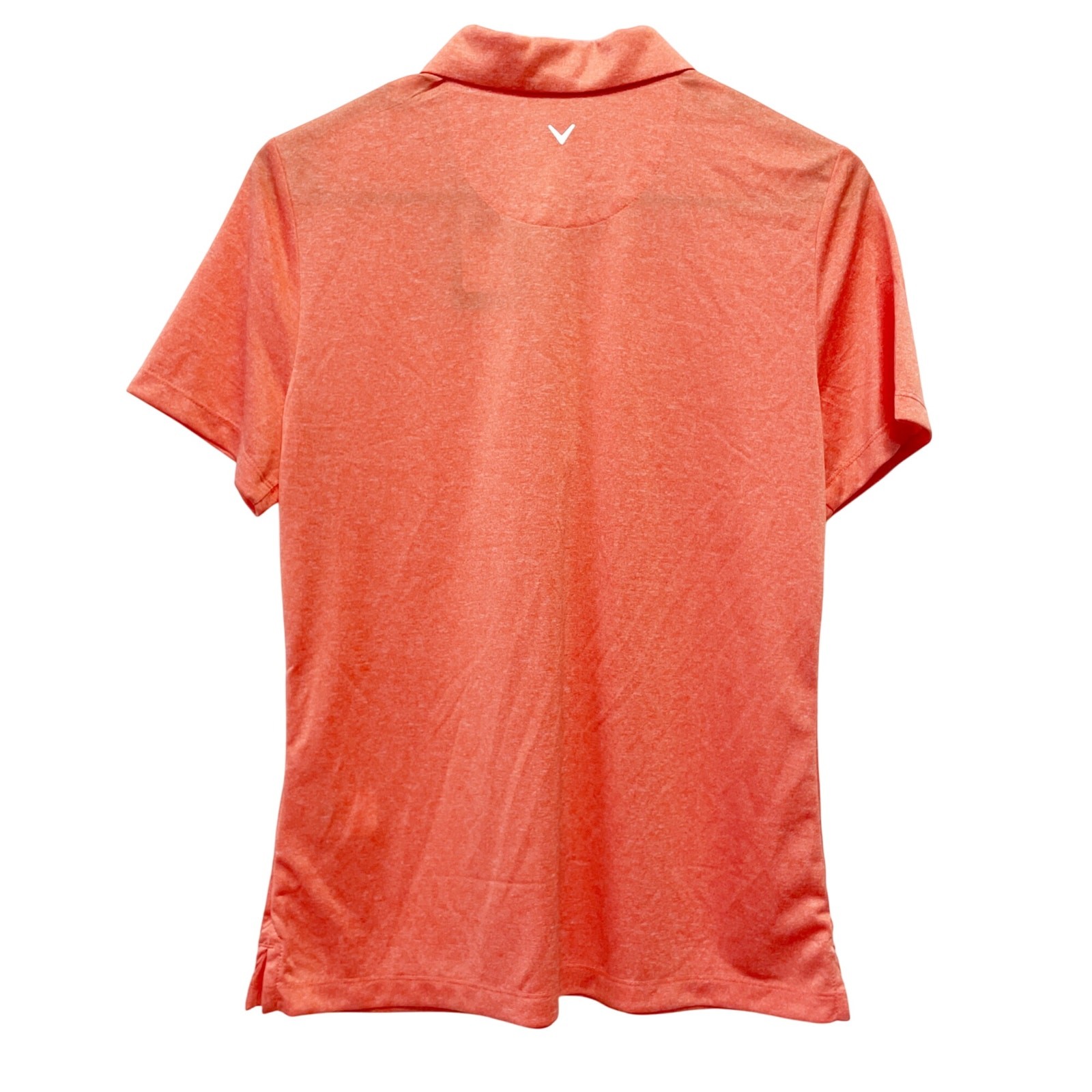 Callaway Womens Opti-Dri Quarter Zip Polo Heather Golf Shirt Coral Orange Size M