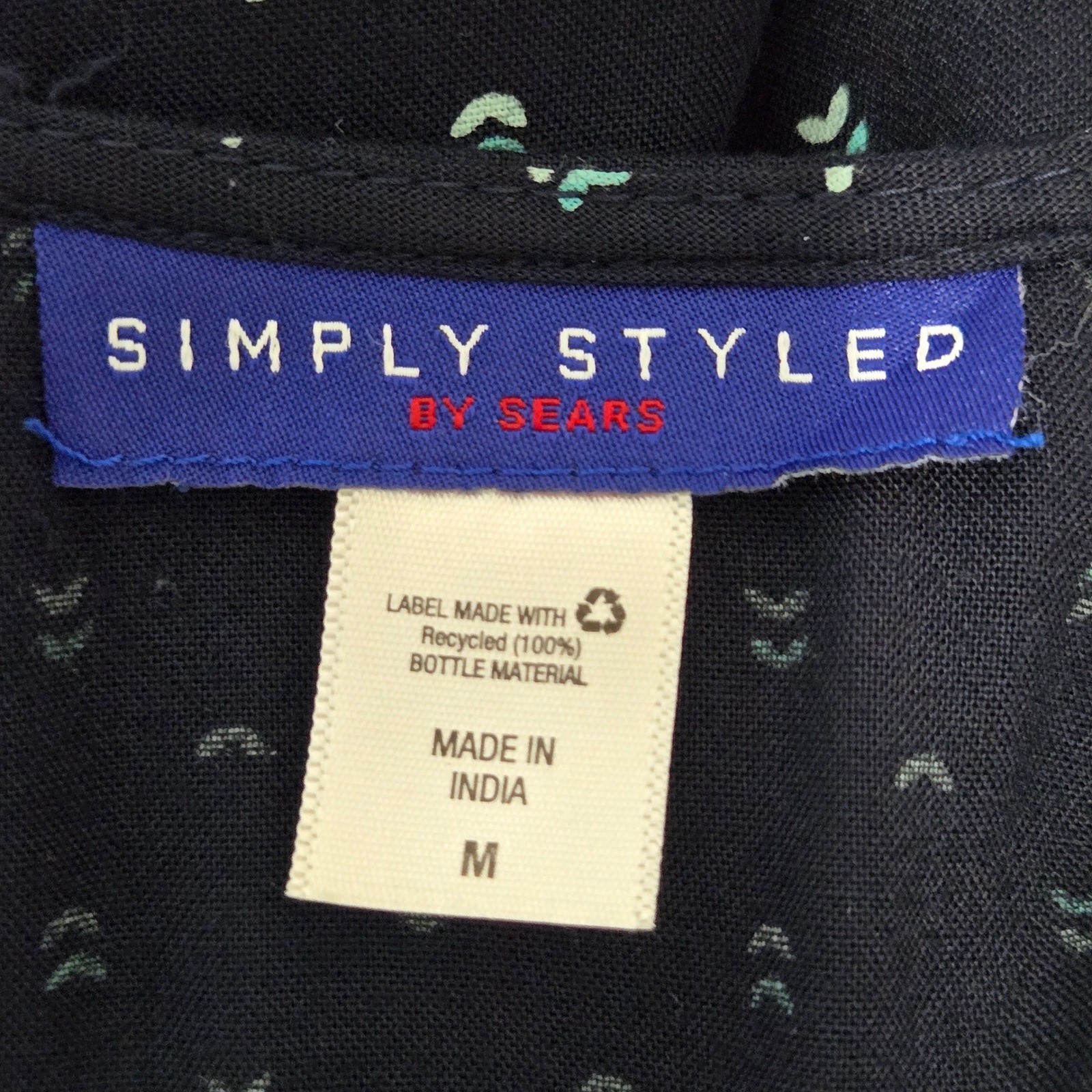 Simply Styled by Sears Navy Blue Geometric Print Scoop Neck Tank Top M