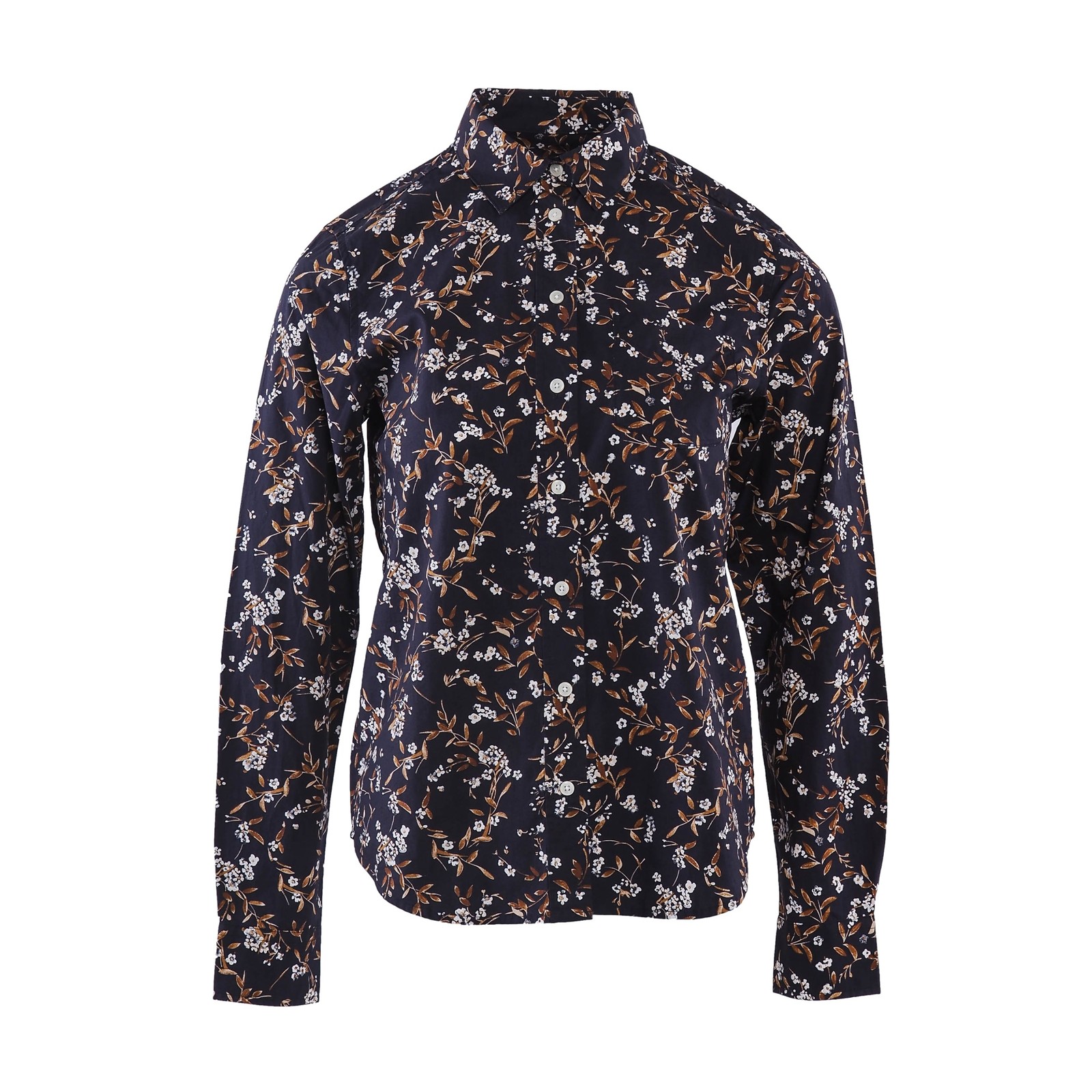 GANT women’s blouse navy blue floral pattern 100% cotton size 34 4322060