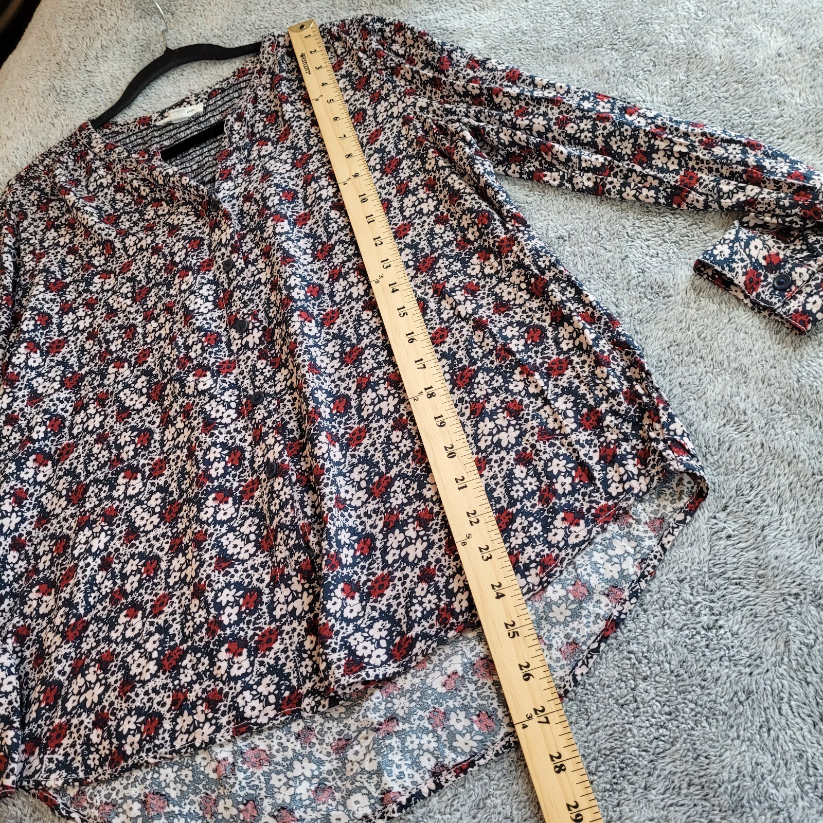 Beach Lunch Lounge Top Floral Cottage Oversized M Smocked Boho Romantic 16591