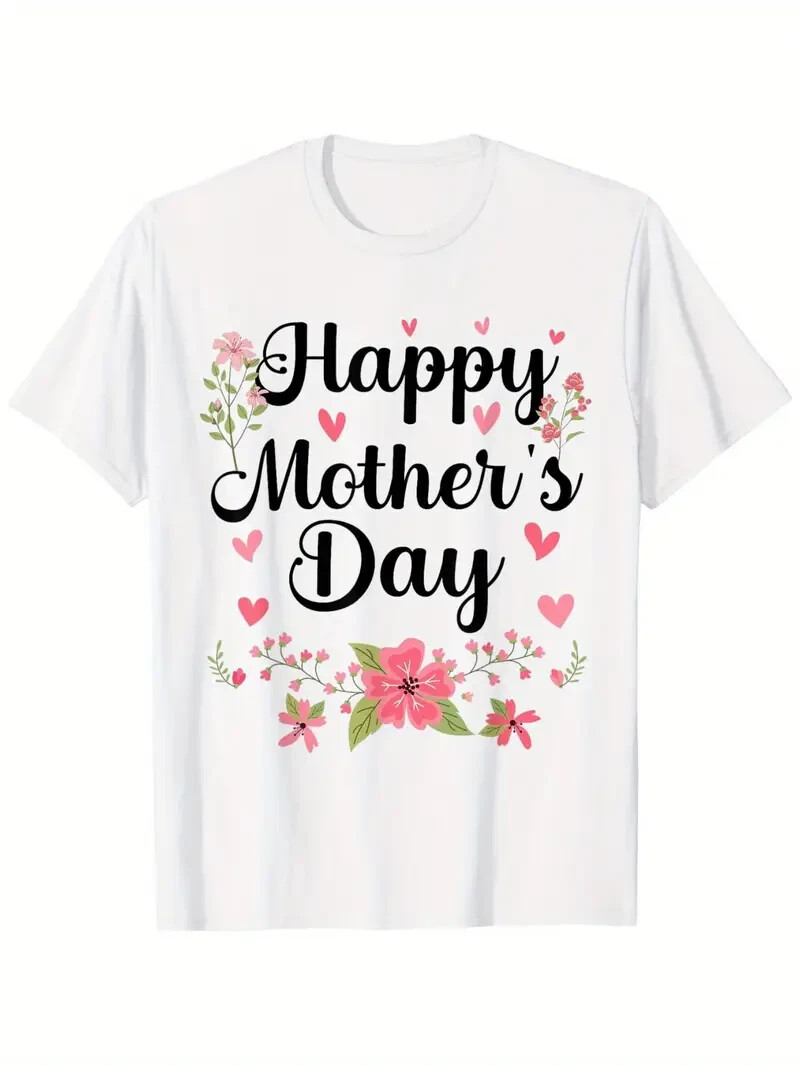 Happy Mother’s Day 2024 Cute Floral for Women Mom Grandma T-Shirt Size Large.