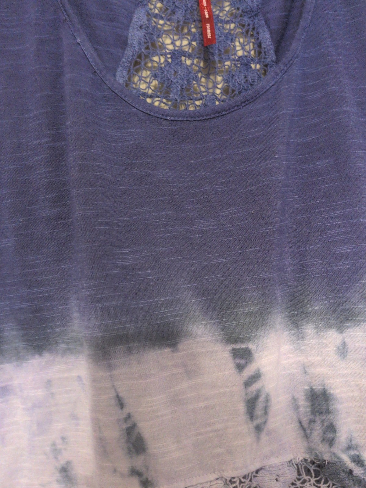 Live Learn Grow Element Ombre Boho Hippie Tie Dye Tank Top With Crochet Flowers