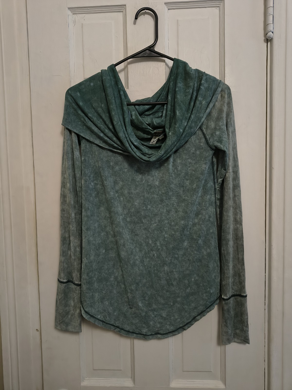 Free People P S Cosmo Sapphire Green Convertible Cowl Neck Top Blouse J