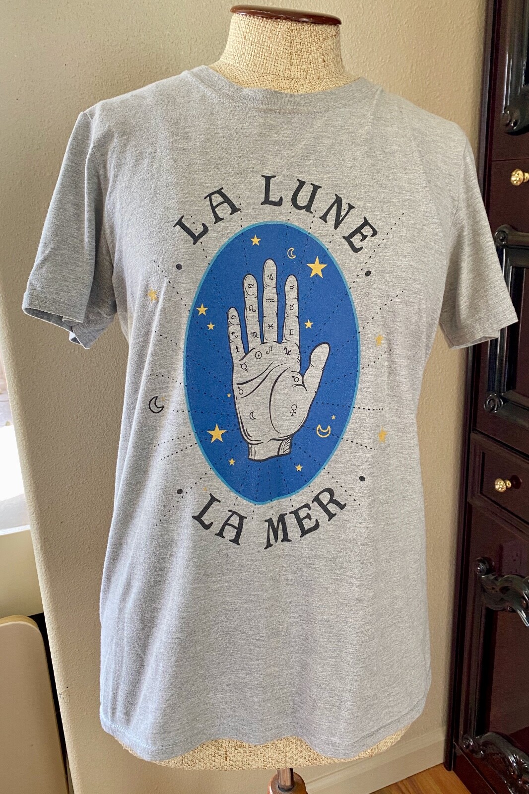 Urban Outfitters Gray La Lune La Mer Witchy Palmistry Tshirt Top Small