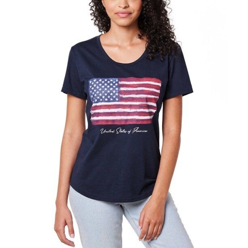 General Standard Americana Flag Tee Women L NWT