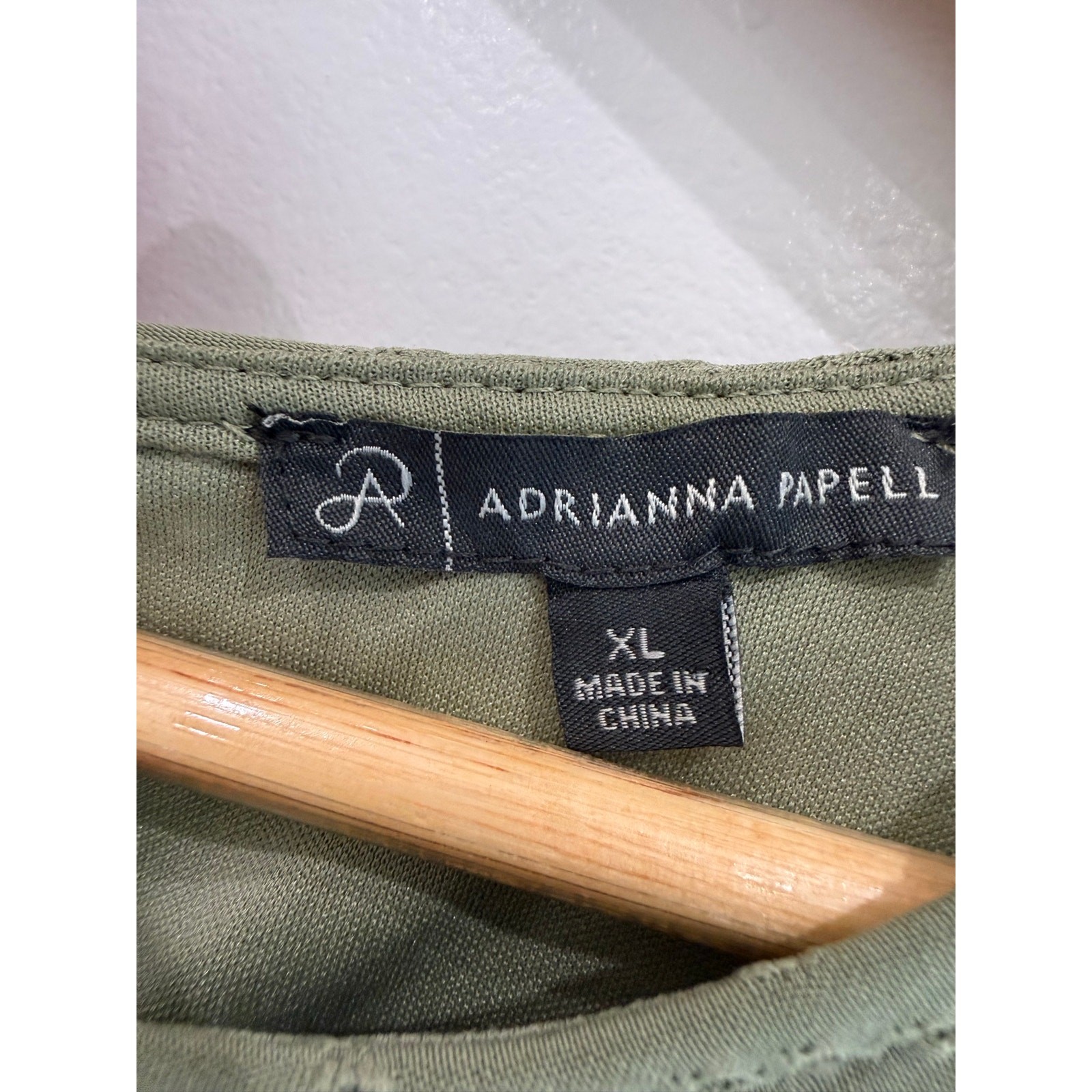 Adrianna Papell Sage Green Eyelet Flutter Sleeve Blouse XL Cottagecore Boho