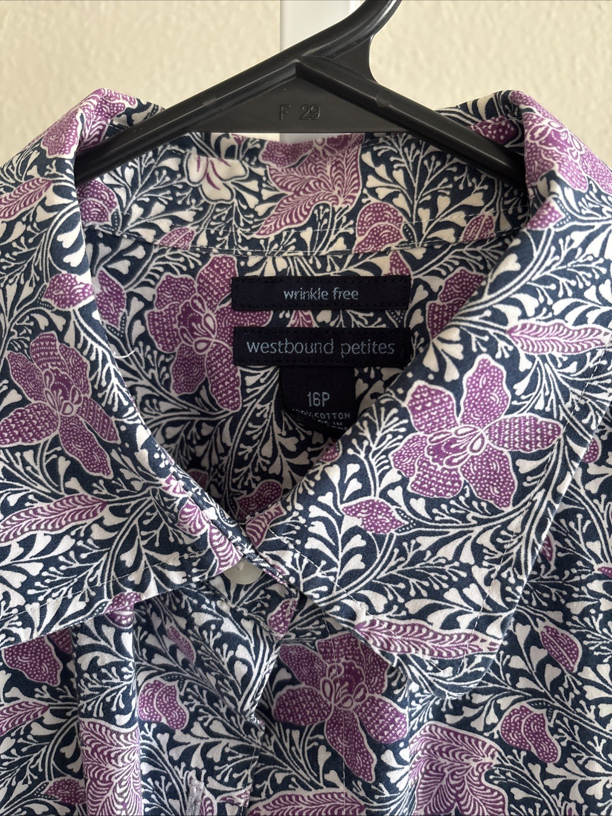 Westbound Petites Women’s Size 16P Long Sleeves Floral Blouse