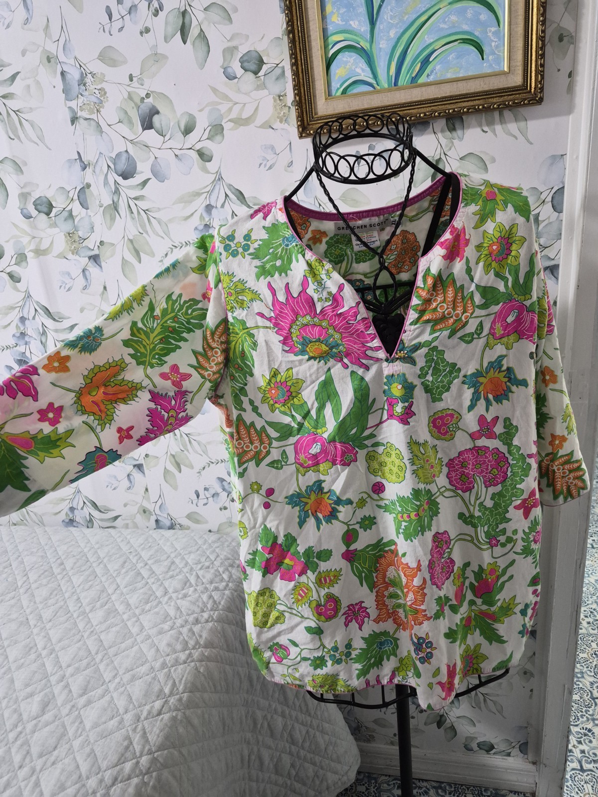 Gretchen Scott Glorious Brights Split Neck TunicLadies Size XL