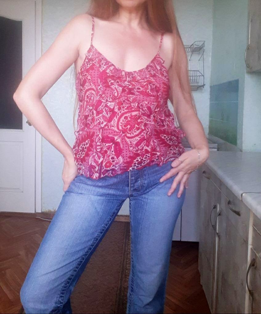 Vintage Marks & Spencer M&S Silk Top Y2K Paisley Ruffle Cami Red UK 12 Boho Chic