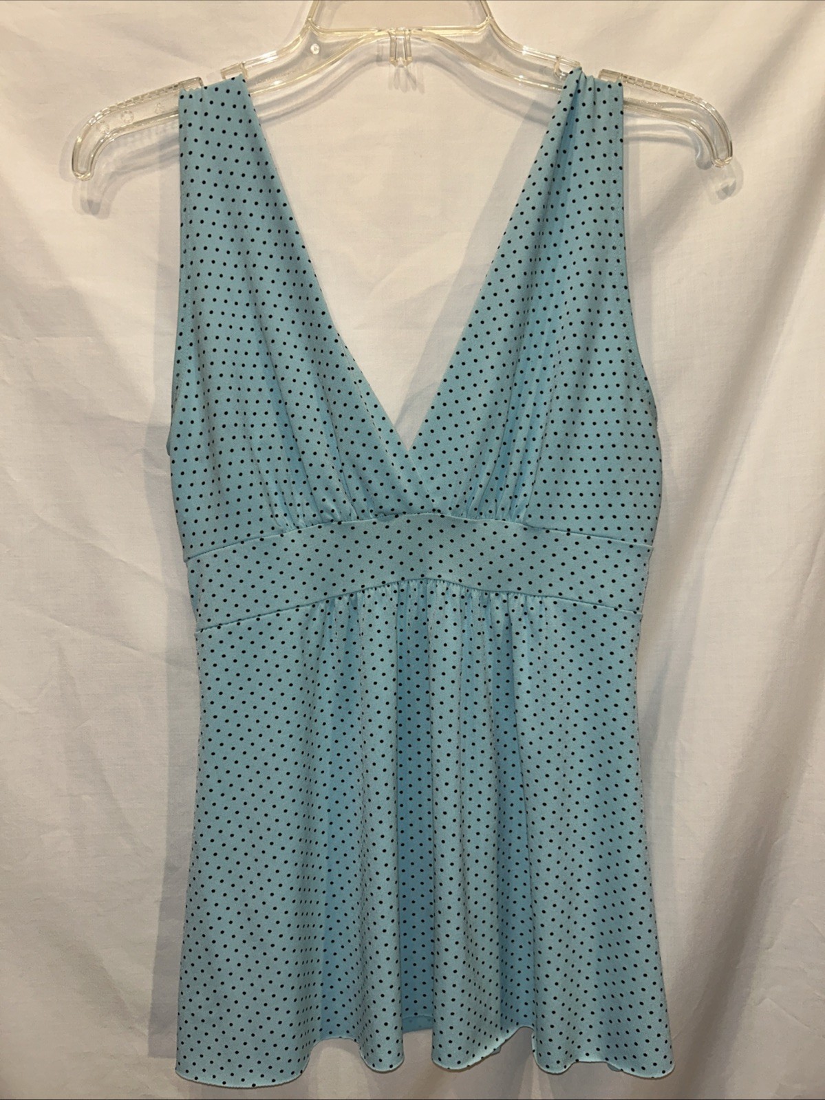 Y2K Body Central Size Medium Baby Doll Tank Top USA Made Polka Dot VTG Coquette