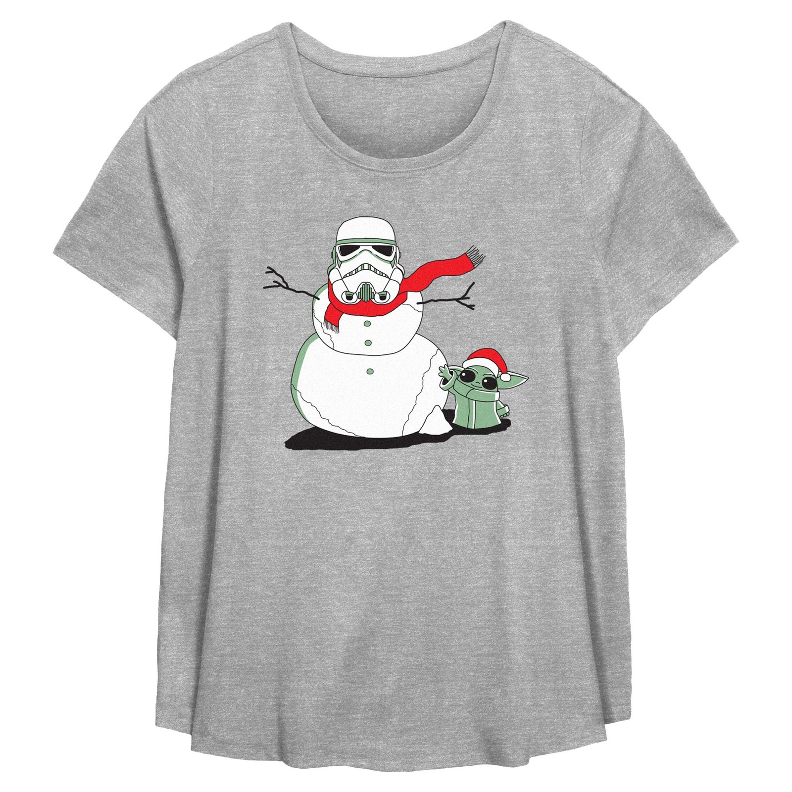 Women’s Star Wars: The Mandalorian Snowman Stormtrooper and Grogu T-Shirt