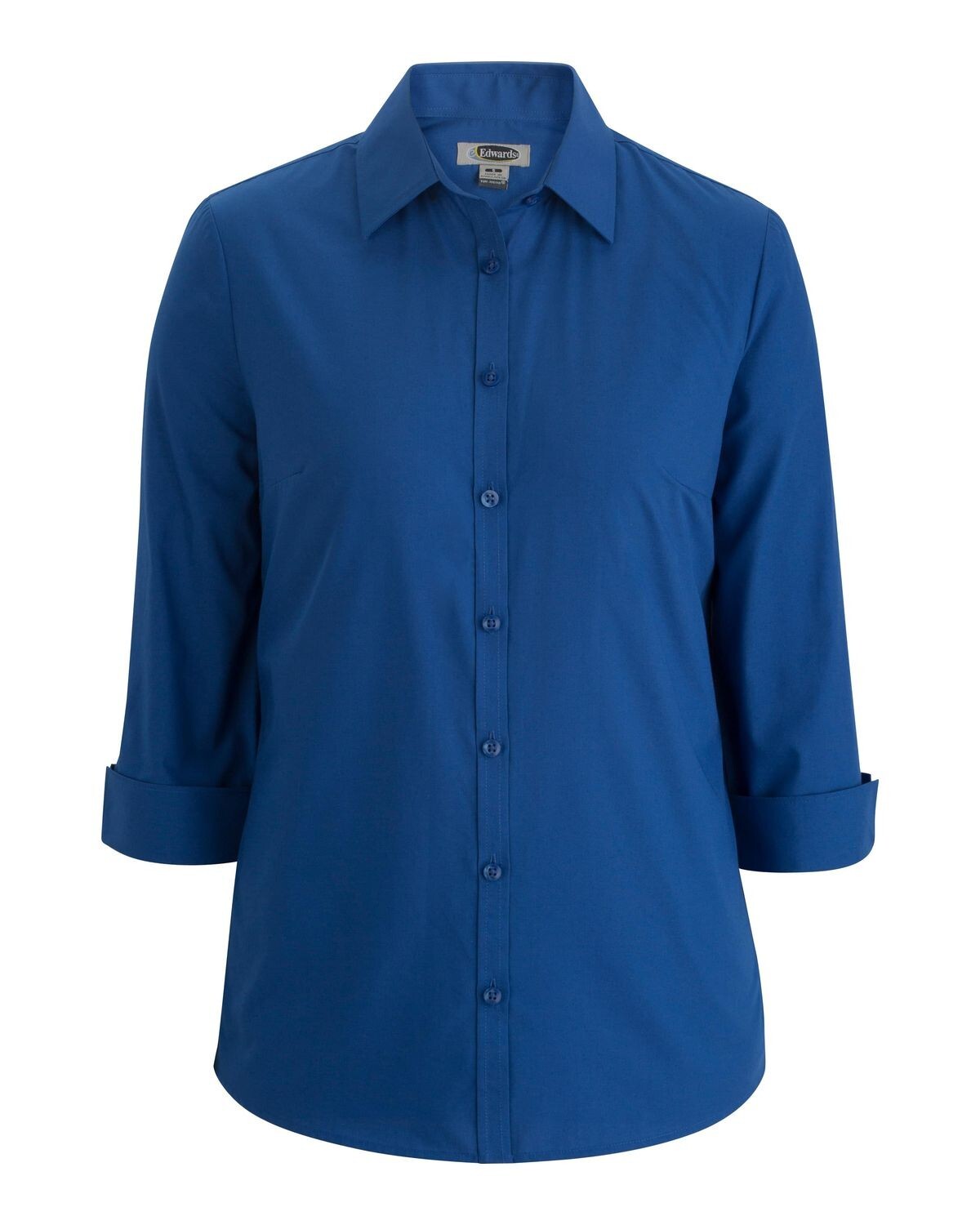 Edwards Style #5355 Woman’s Royal Blue 3/4 Sleeved Button Up Shirt Size: 2XL