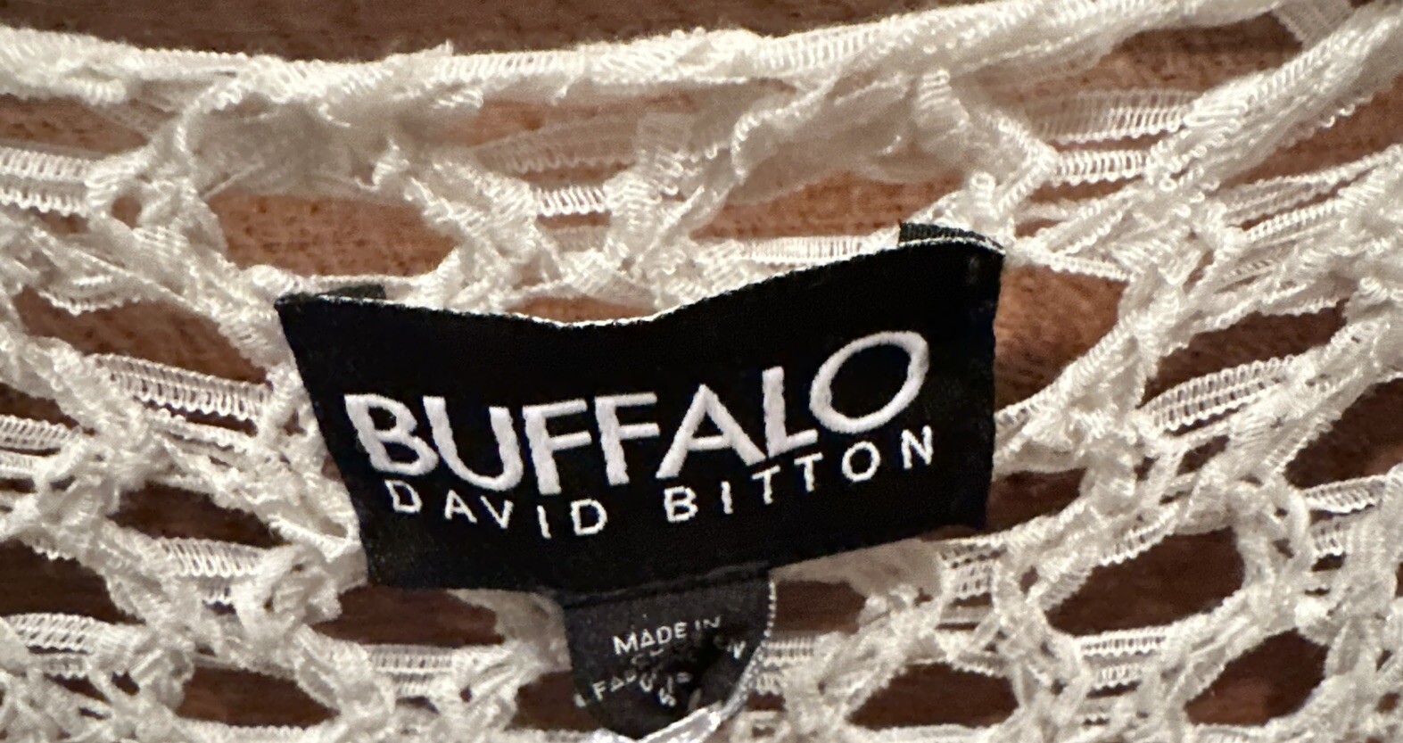BUFFALO DAVID BITTON Crochet Tank Top White/Black Open Knit Women’s Small New