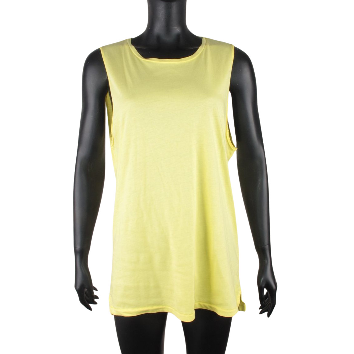 Acne Studios Women’s Yellow Cotton Sleeveless Tank Top M Minimalist Side Slits