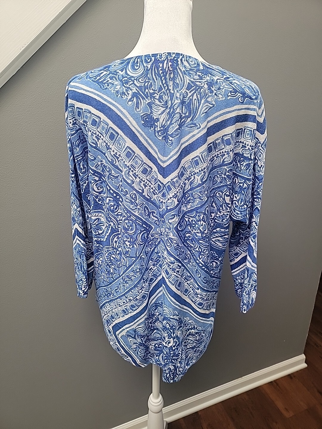 Lilly Pulitzer Jameson 100% Linen Tunic Top Size XS/S Blue Crush Floral Roomy