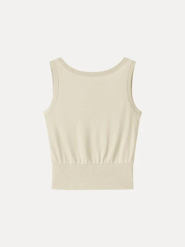 Women’s Cotton Linen Boat Neck Reversible Low Back Blouse Top, Yellow, Freeship
