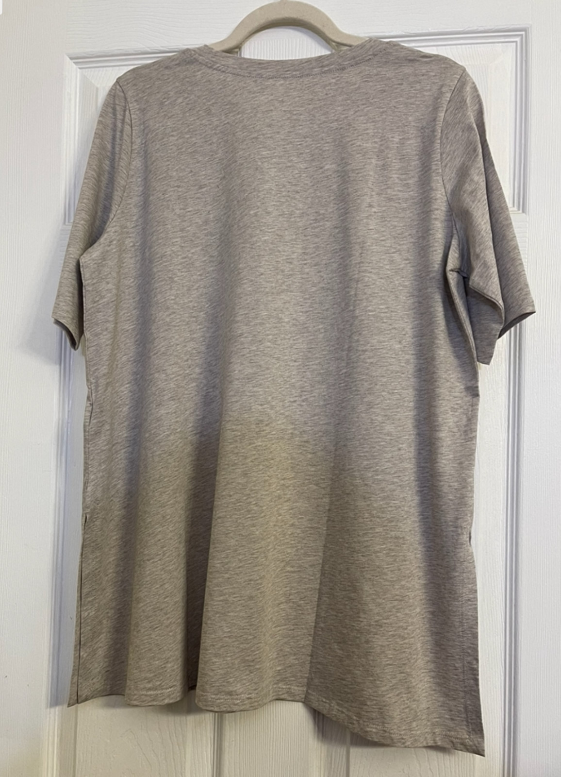 NWT $88 Eileen Fisher Dove Melange Fine Organic Cotton Jersey Crew Neck Tunic M