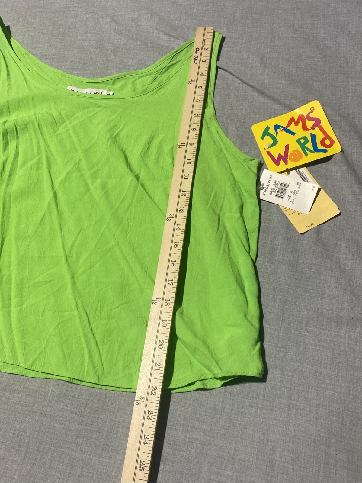 JAMS WORLD NWT Tank Top Women’s XL Green Relaxed CROPPED Hawaiian