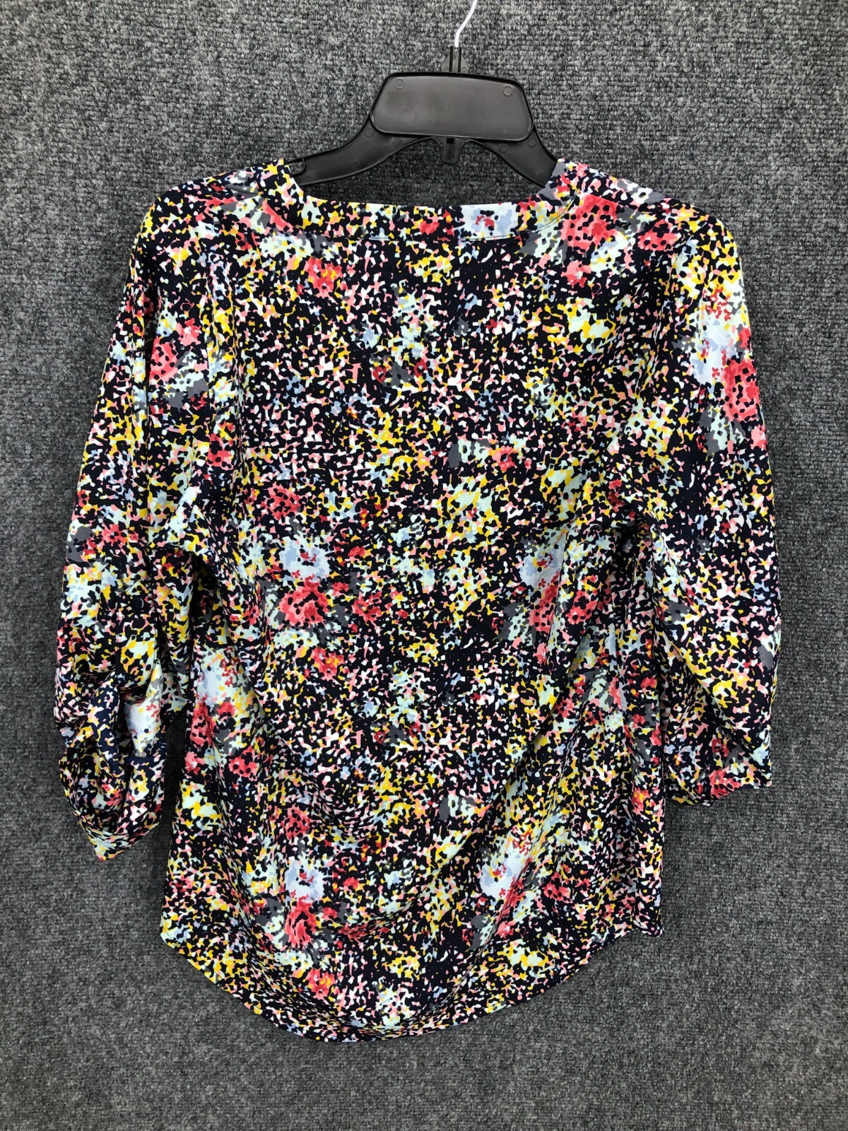 Collective Concepts Blouse Womens Medium Colorful Floral 3/4 Sleeve Boho Peasant