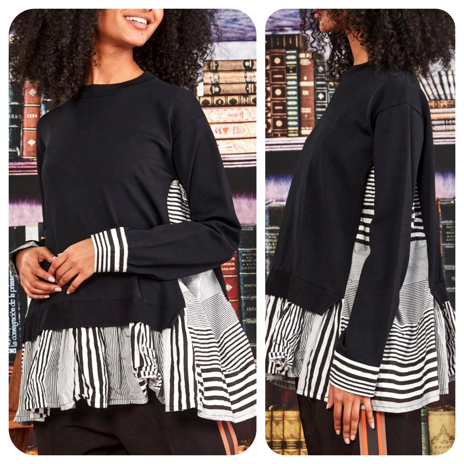 Shirt Sweater Lagenloook Combo COOPER Trelise Cooper Black White Tunic Top XS