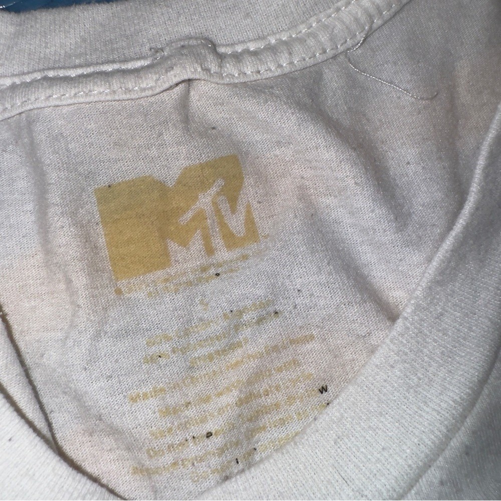 MTV Graphic T-Shirt White Multicolor Music Revolution Womens Size Small