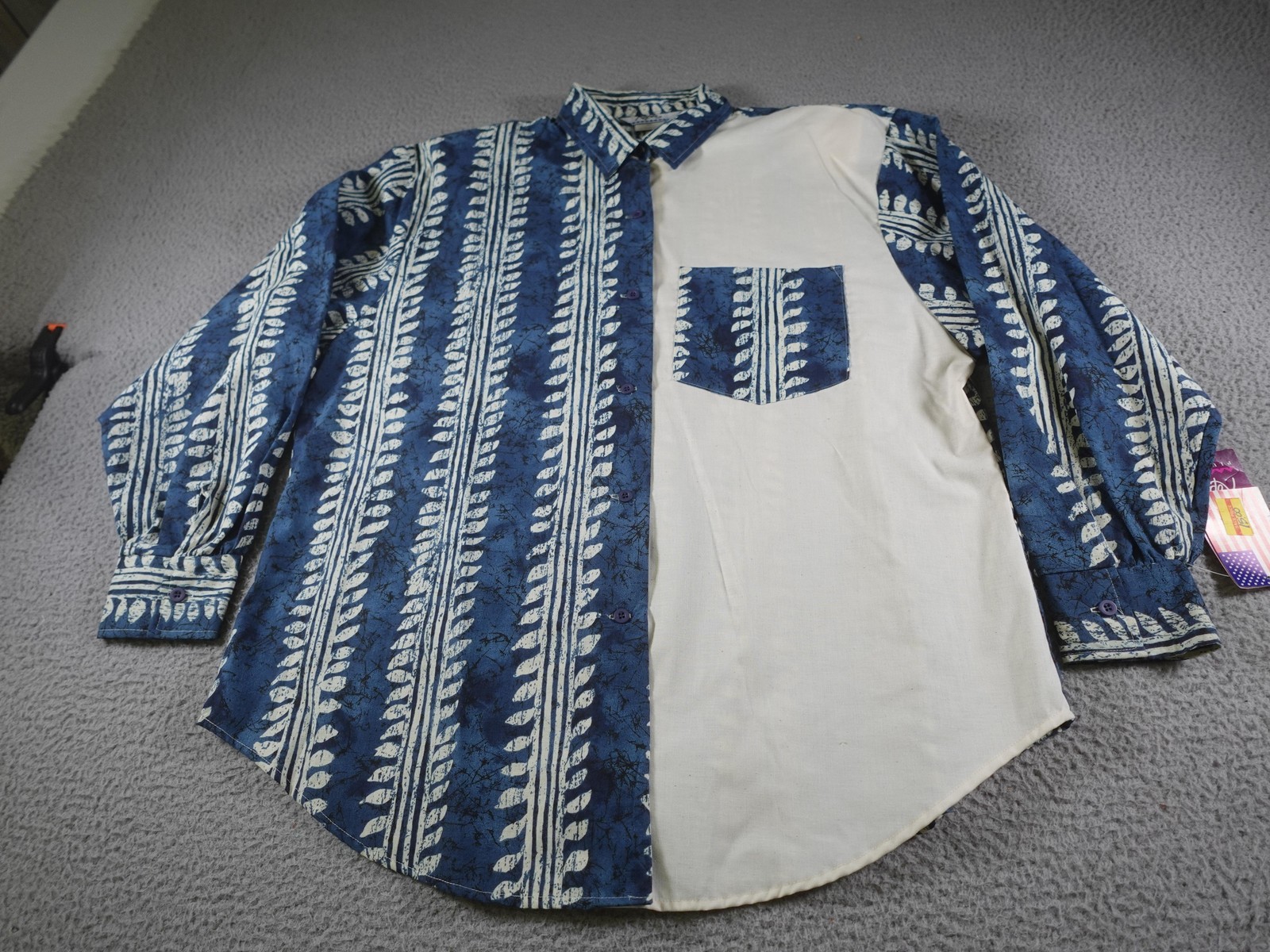 Vintage Roper Shirt Womens Plus Size 42 Blue Western Cowgirl Southwest Rodeo 90s