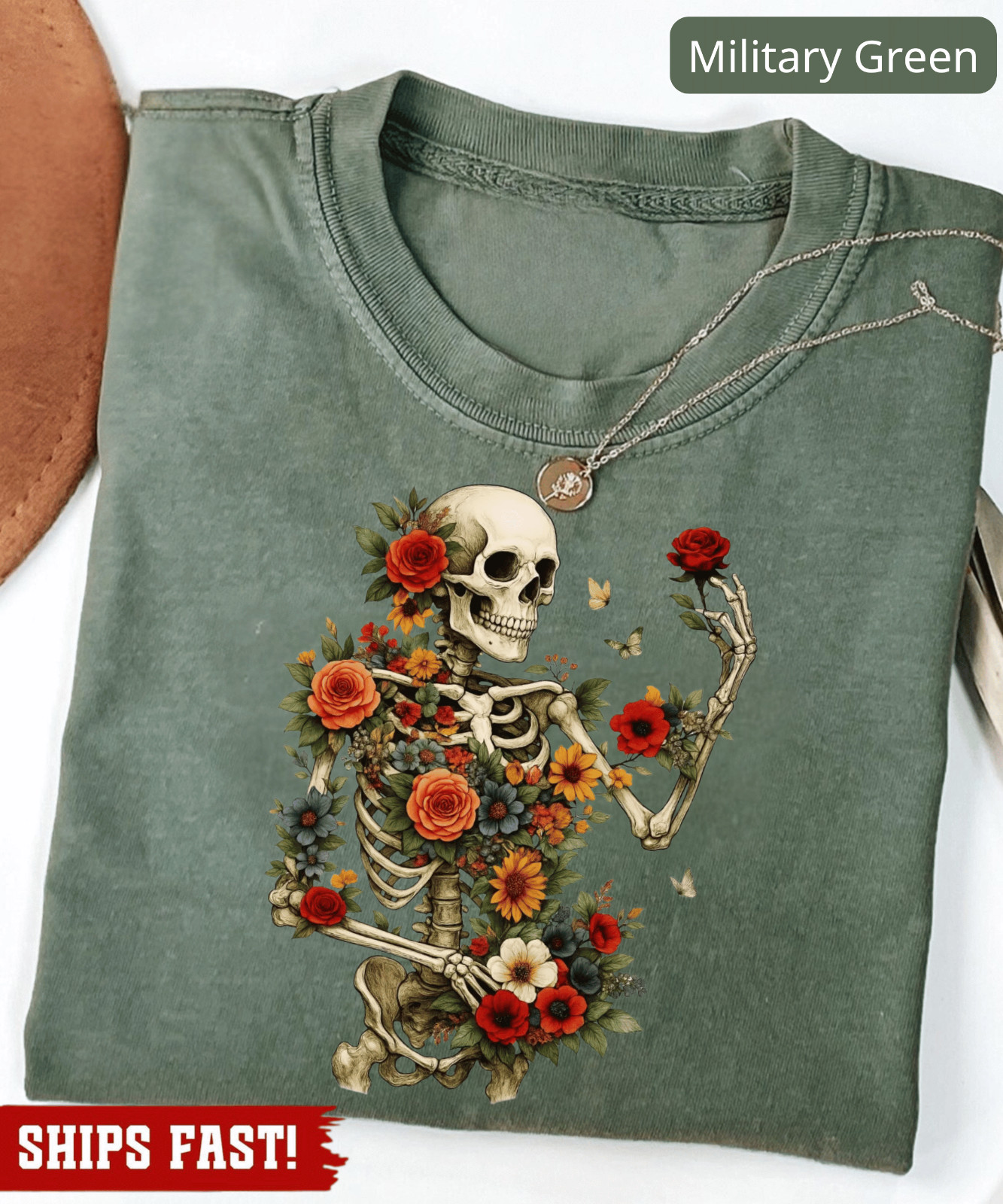 Dark Botanical Skeleton Shirt Gothic Cottagecore Tee Floral Skull Tshirt Dark Ac