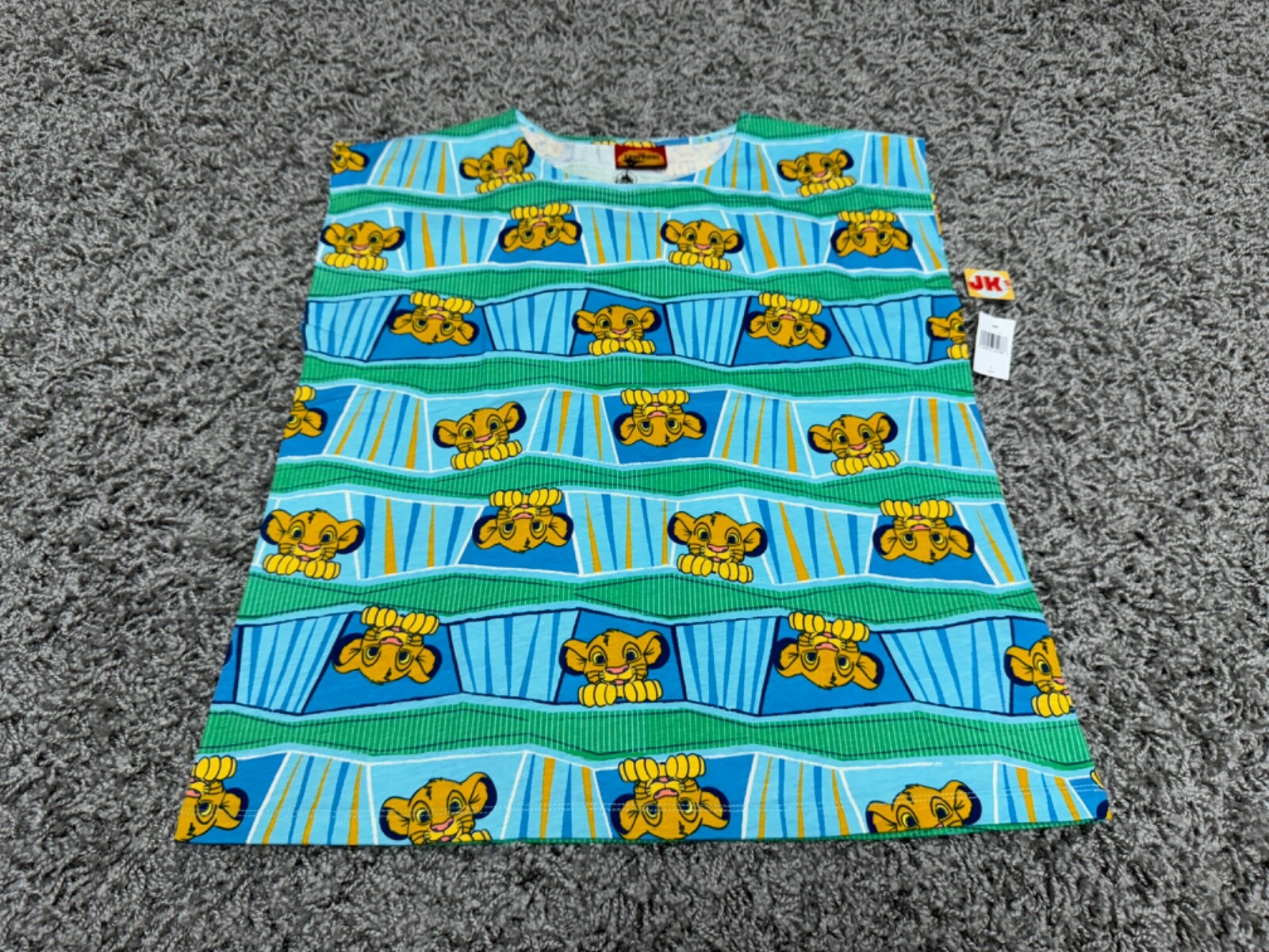 NEW Disney Shirt Womens Large Green Blue The Lion King Simba Sleeveless Parks