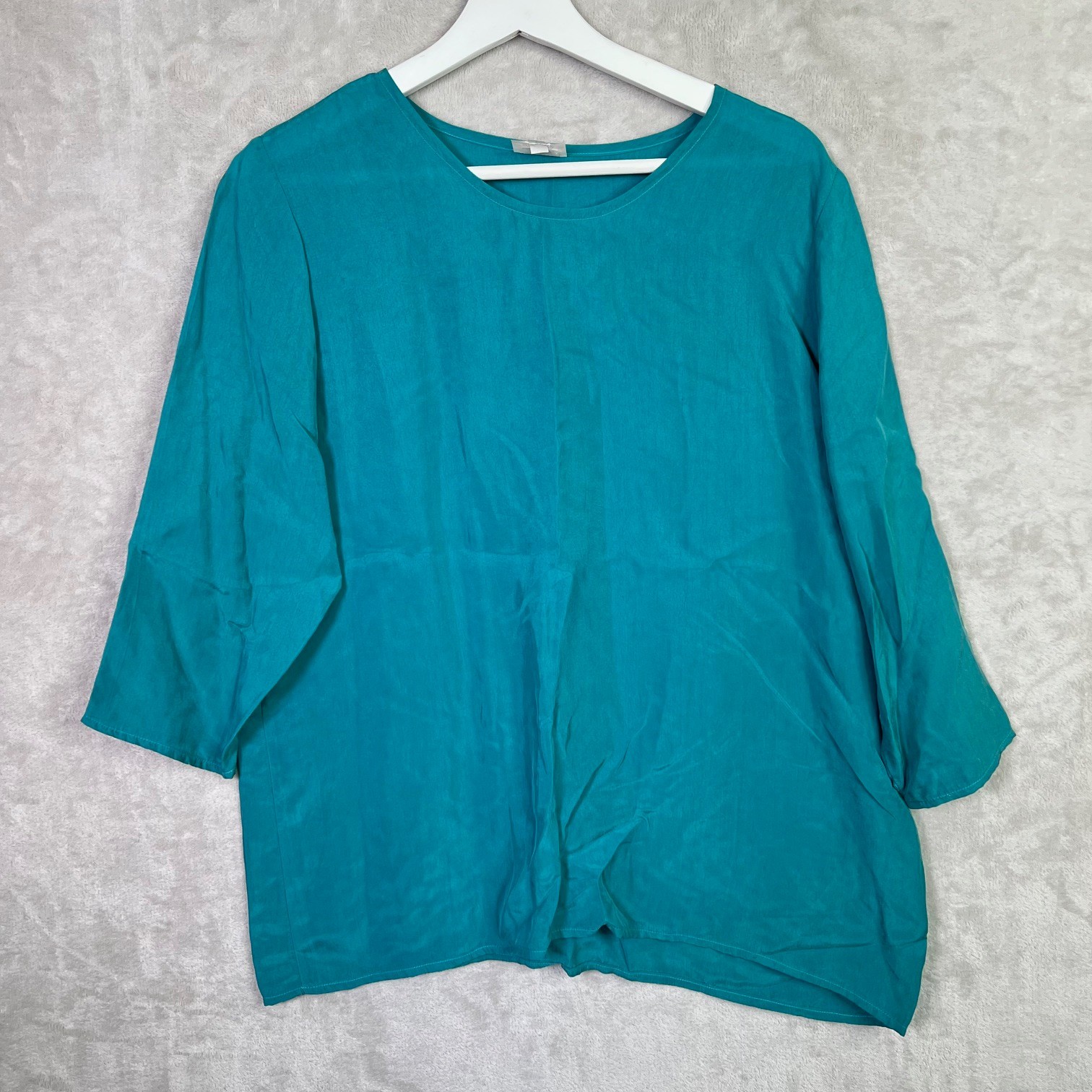 Red Rock Reflections Blouse Green Rayon Top Size L Sedona Arizona Boho Oversize