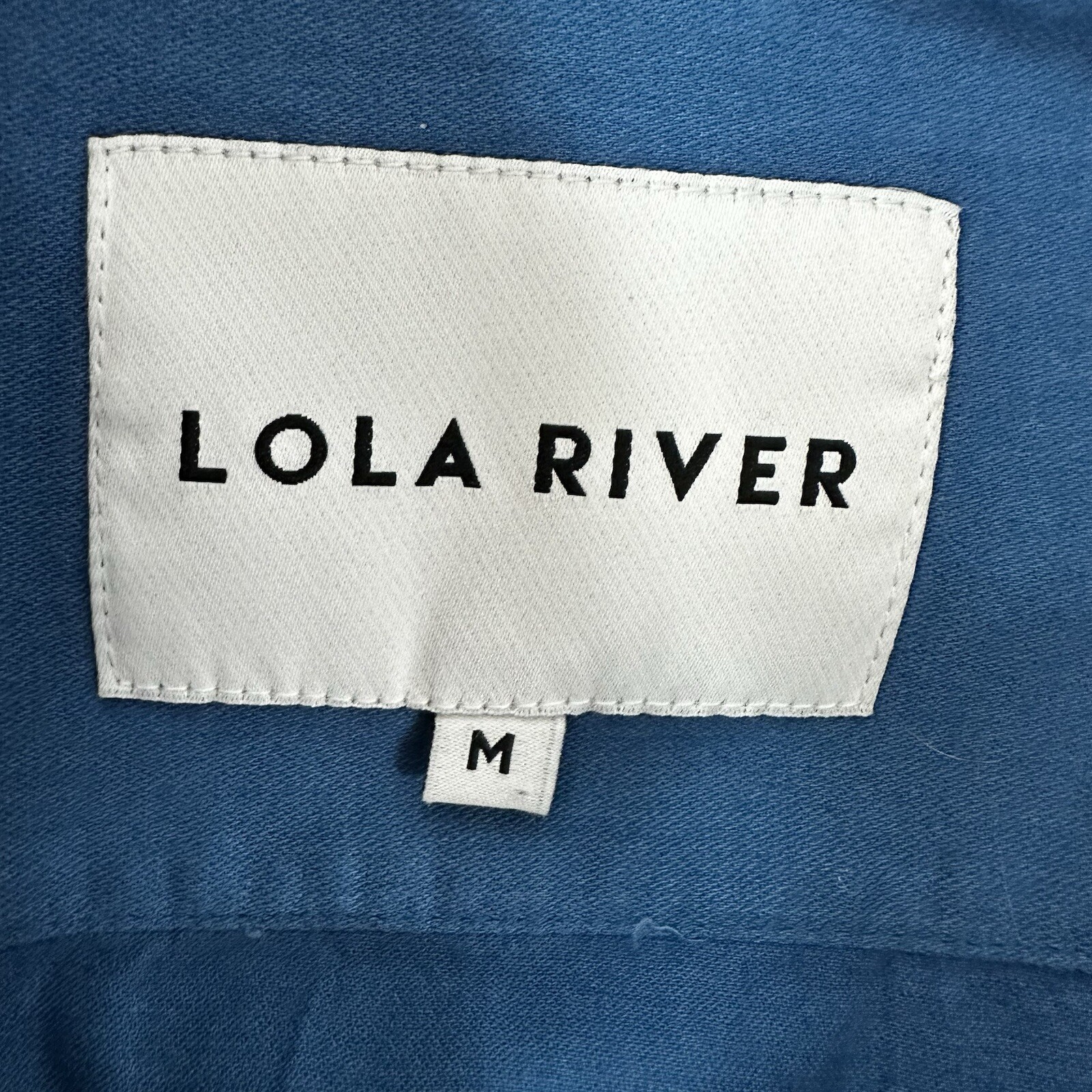 Lola River Shirt Womens Medium Blue Button Down Minimalist Office