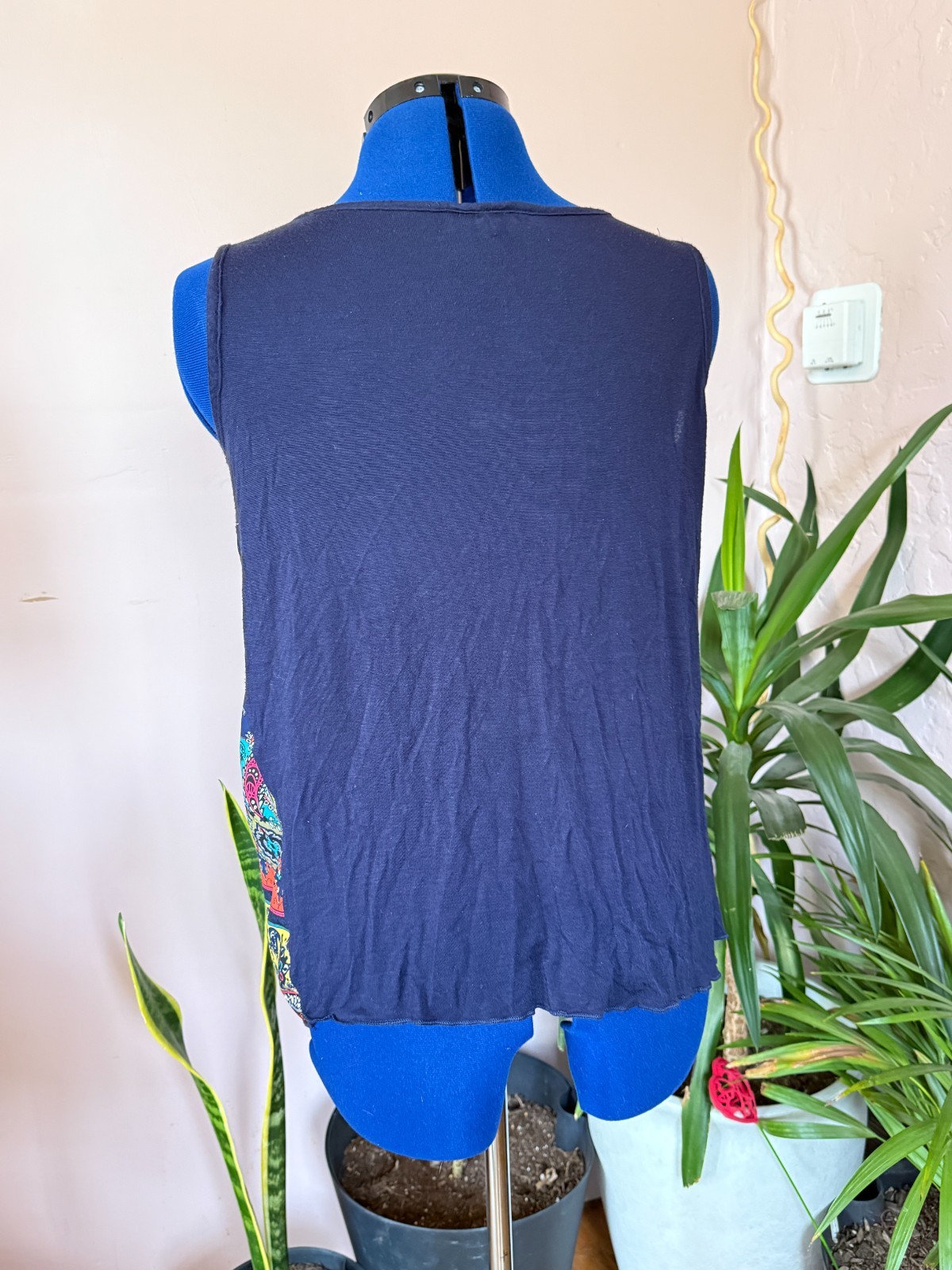 Y2K Women’s Large blue Paisley Boho Hippie colorful tank topblouse by Carol Rose