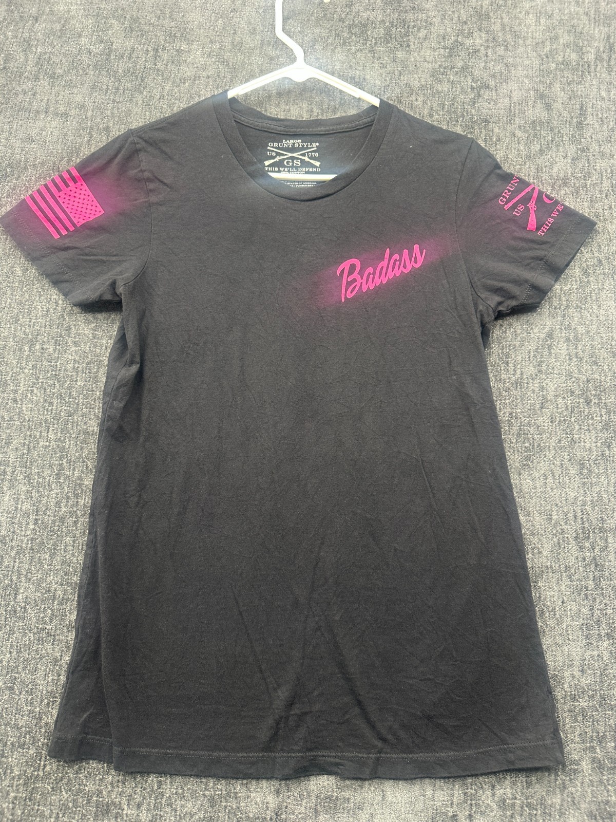 Grunt Style Badass Fully Leaded T Shirt Womens Large Black Short Sleeve Crewneck