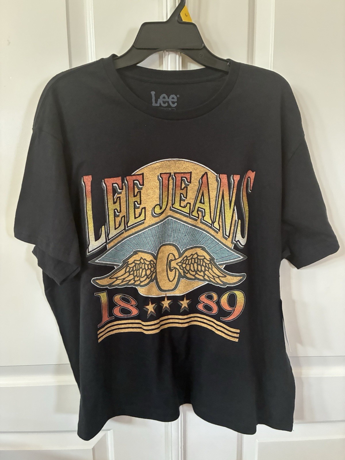Lee Jeans Women’s Size L 1889 Graphic T-Shirt Faded Black NWT