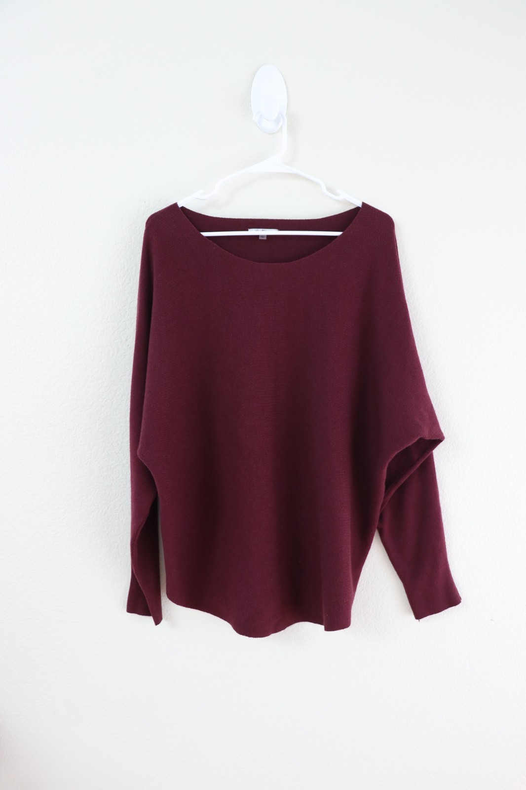 Vila Milano Burgundy Long Sleeves Boat Neck Blouse Size XL