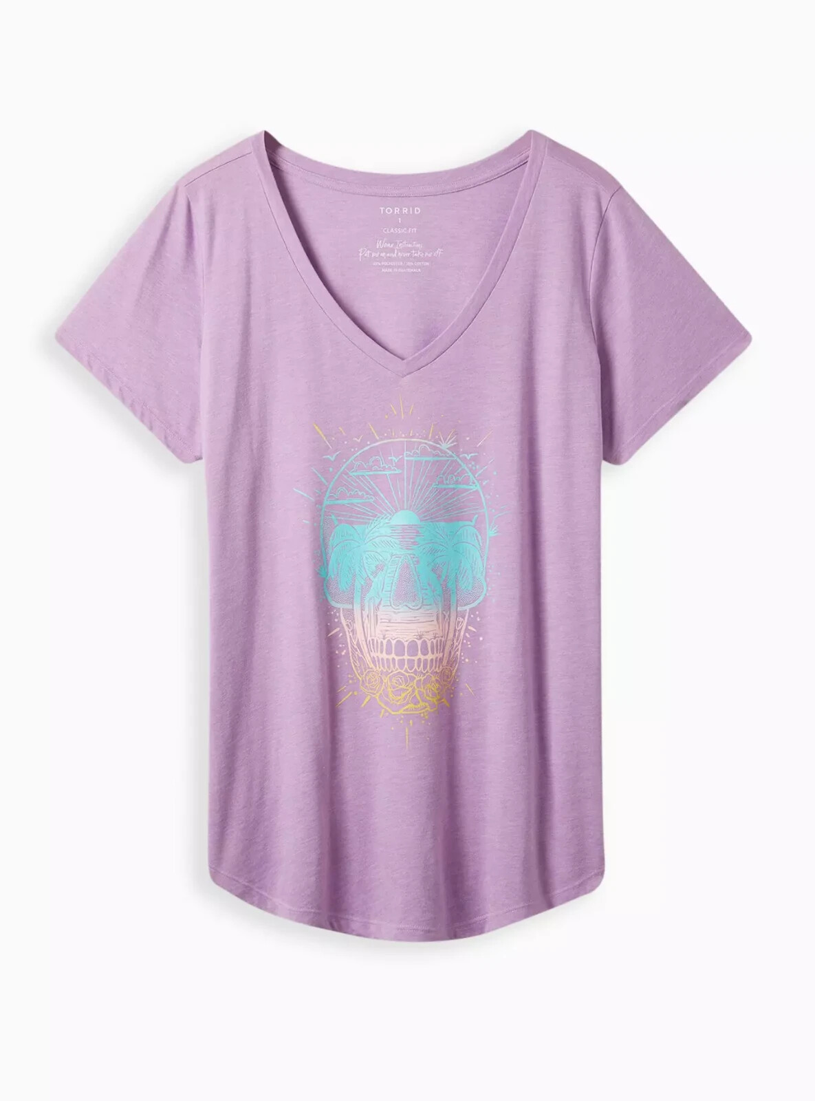 Torrid Signature Jersey Skull Girlfriend Tee Lavender Purple 00 M L 10 #A99574
