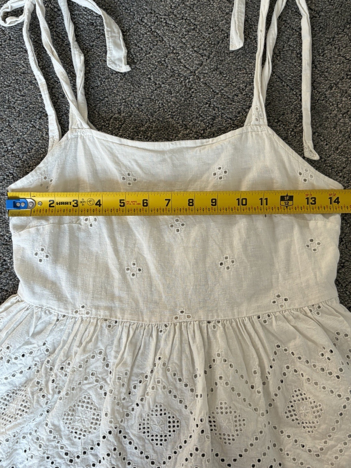 Madewell Rosalie Tie-Strap White Eyelet Lace Tank Top Size XS