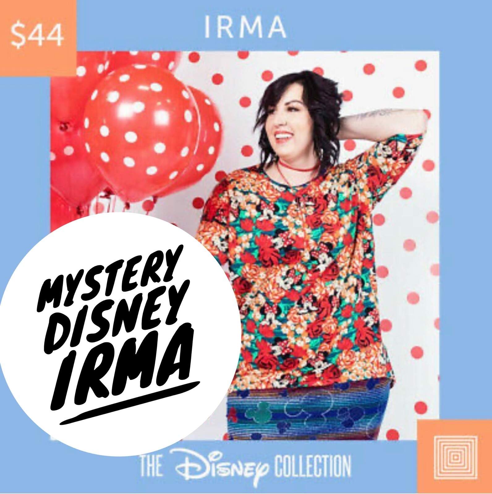 LulaRoe MYSTERY DISNEY IRMA NEW W/TAGS – Sz XXS XS S M L XL 2XL 3XL