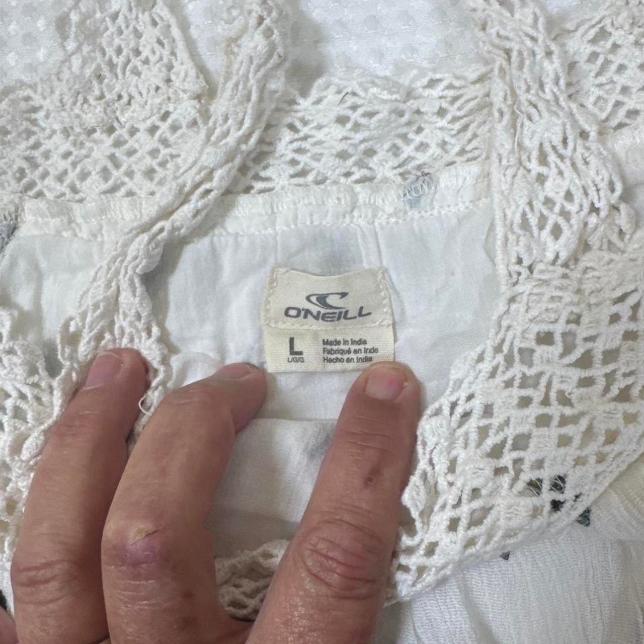 O’Neill Crinkle Gauze Cold-Shoulder White blouse