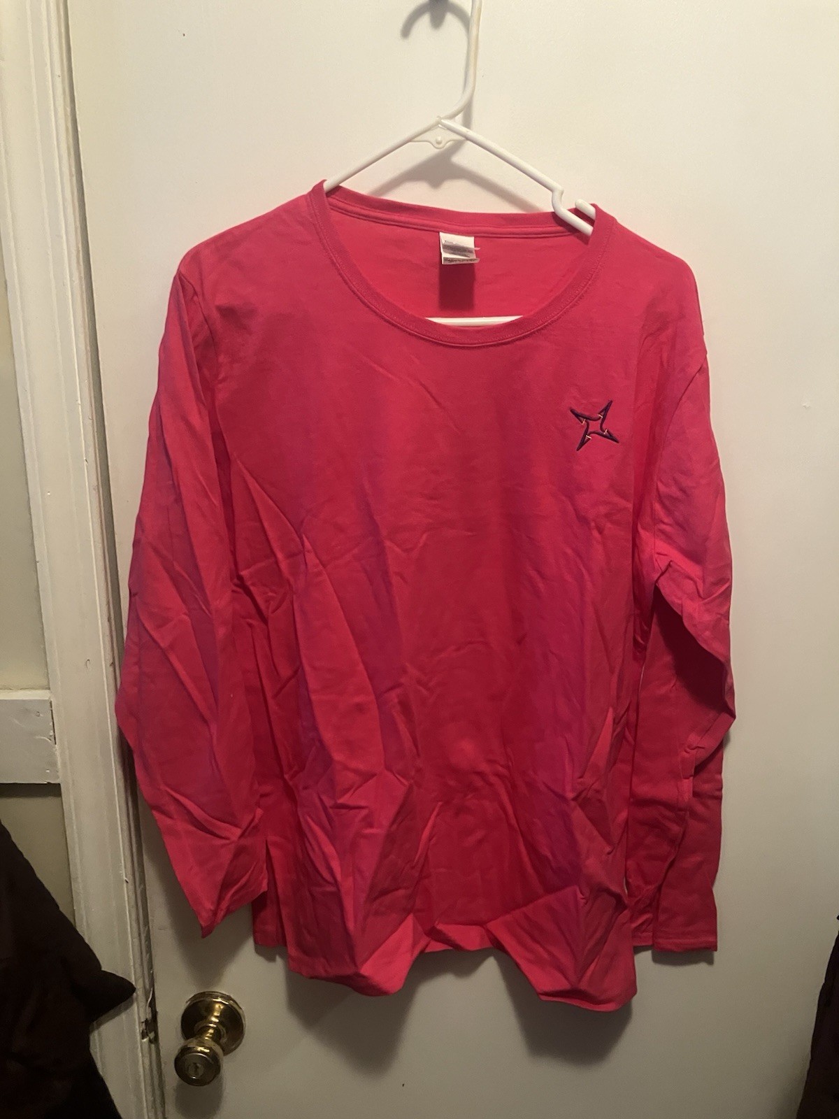 Gildan Long Sleeve t shirt Red Ladies Size XL 100% COTTON Made in Honduras