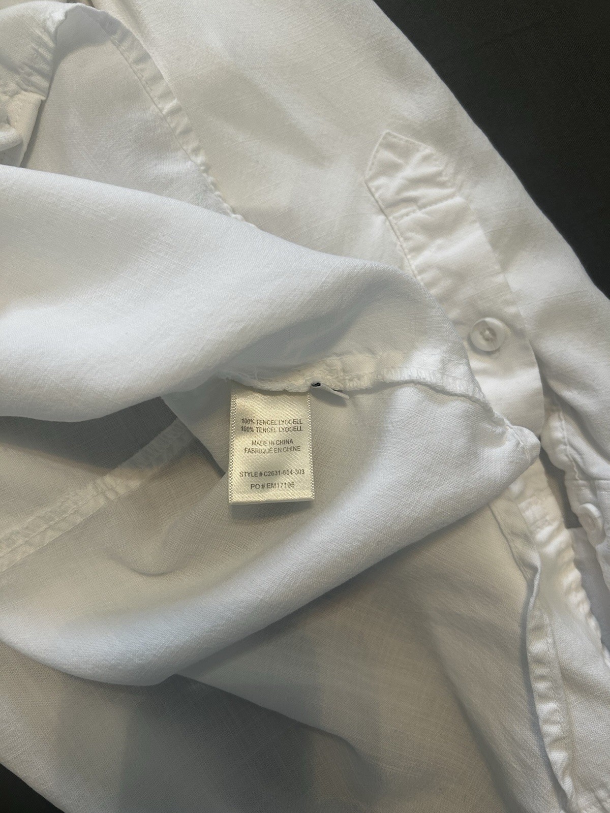 Cloth & Stone White Tencel Lyocell Split Back Button Down Shirt – Large
