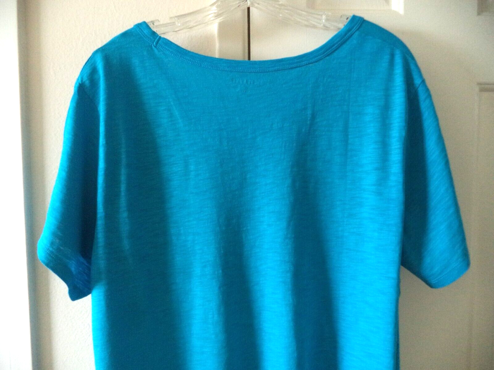 Hot! Old Navy Turquoise Teal Blue Slight Slub VNeck Tshirt Knit Top 18 20 2X XXL