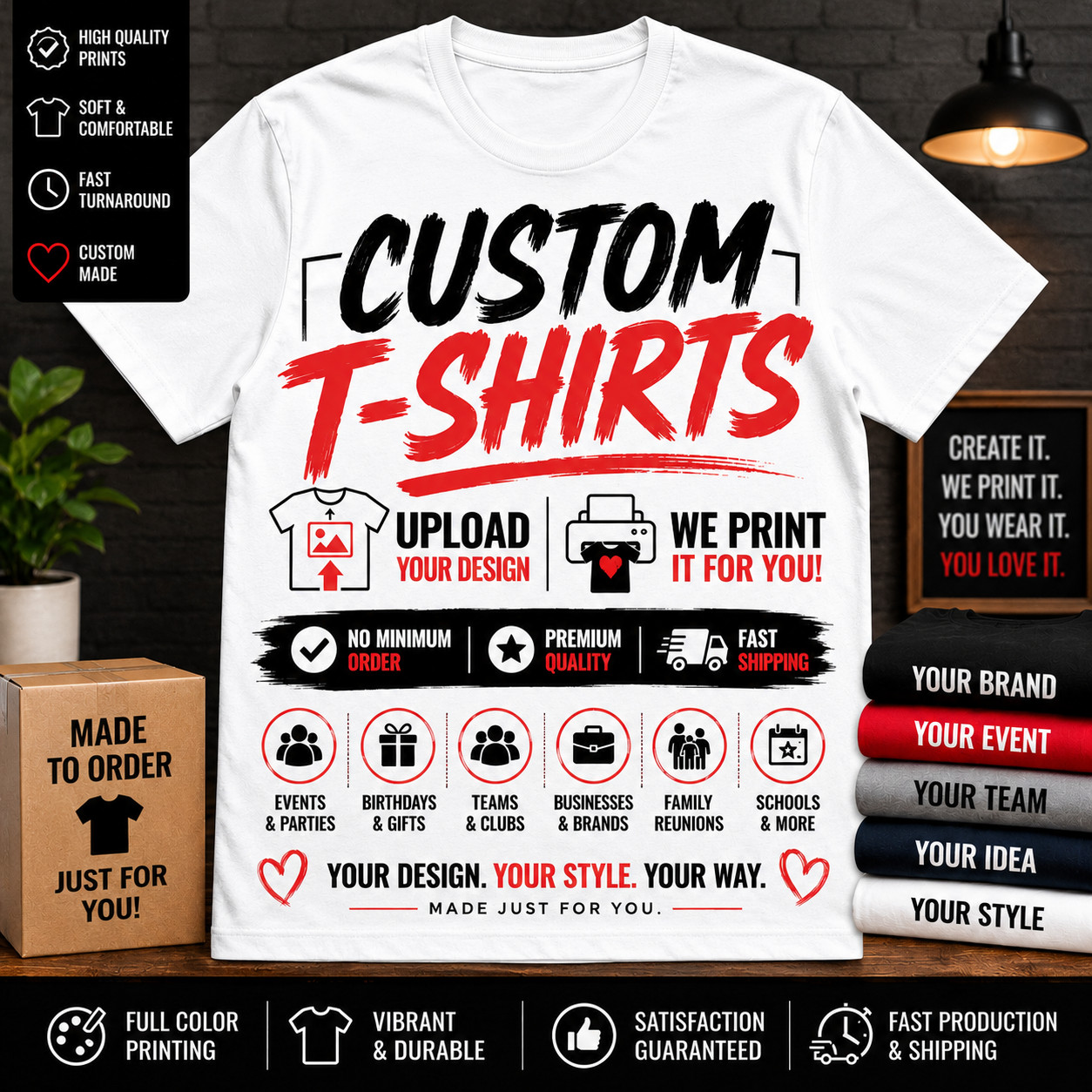 Mens 3XT Pro Club T Custom Colors Here Tee Shirts Customized Artwork Emailed