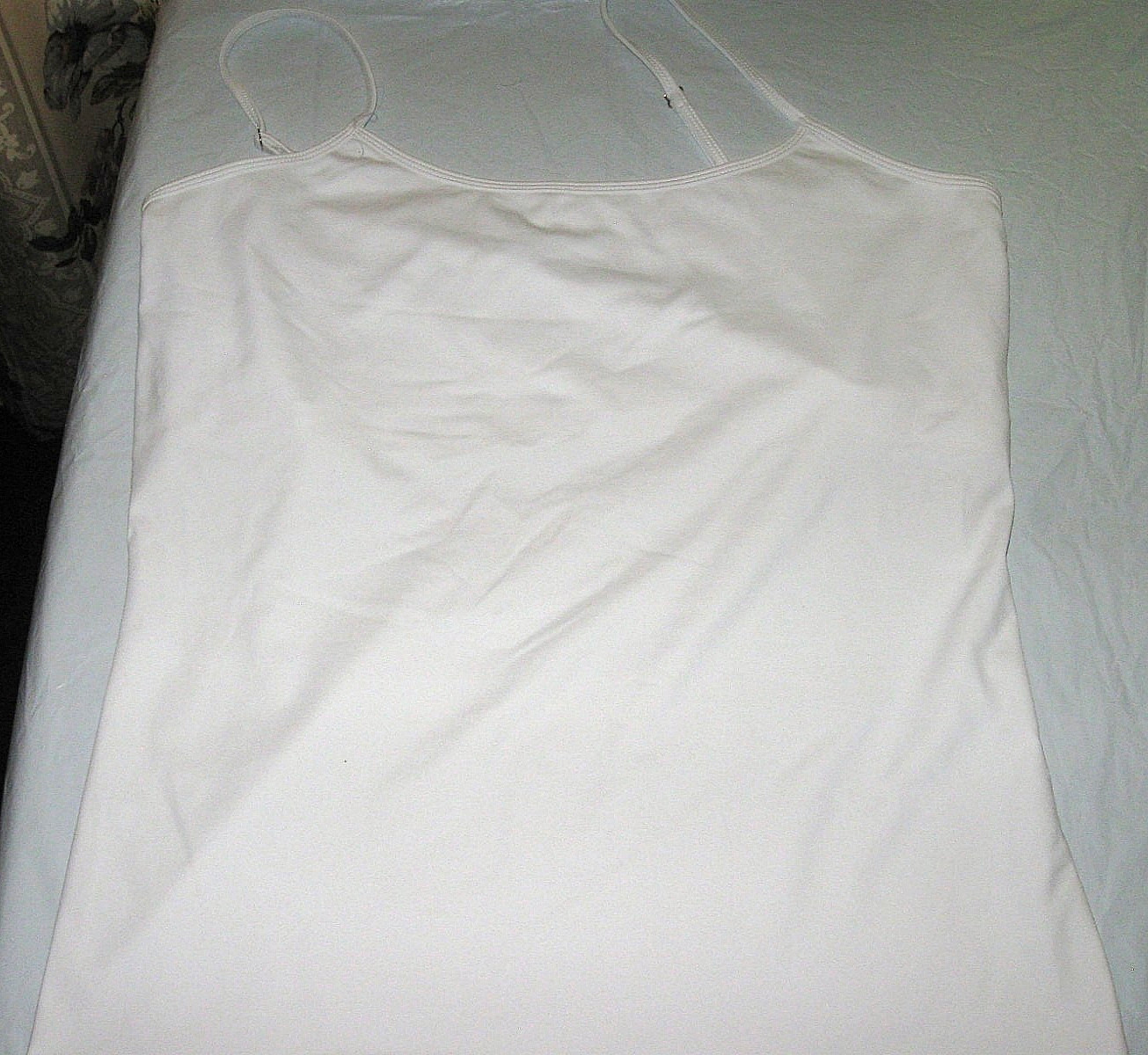White House Black Market Women’s White stretchy top Adju Straps size L