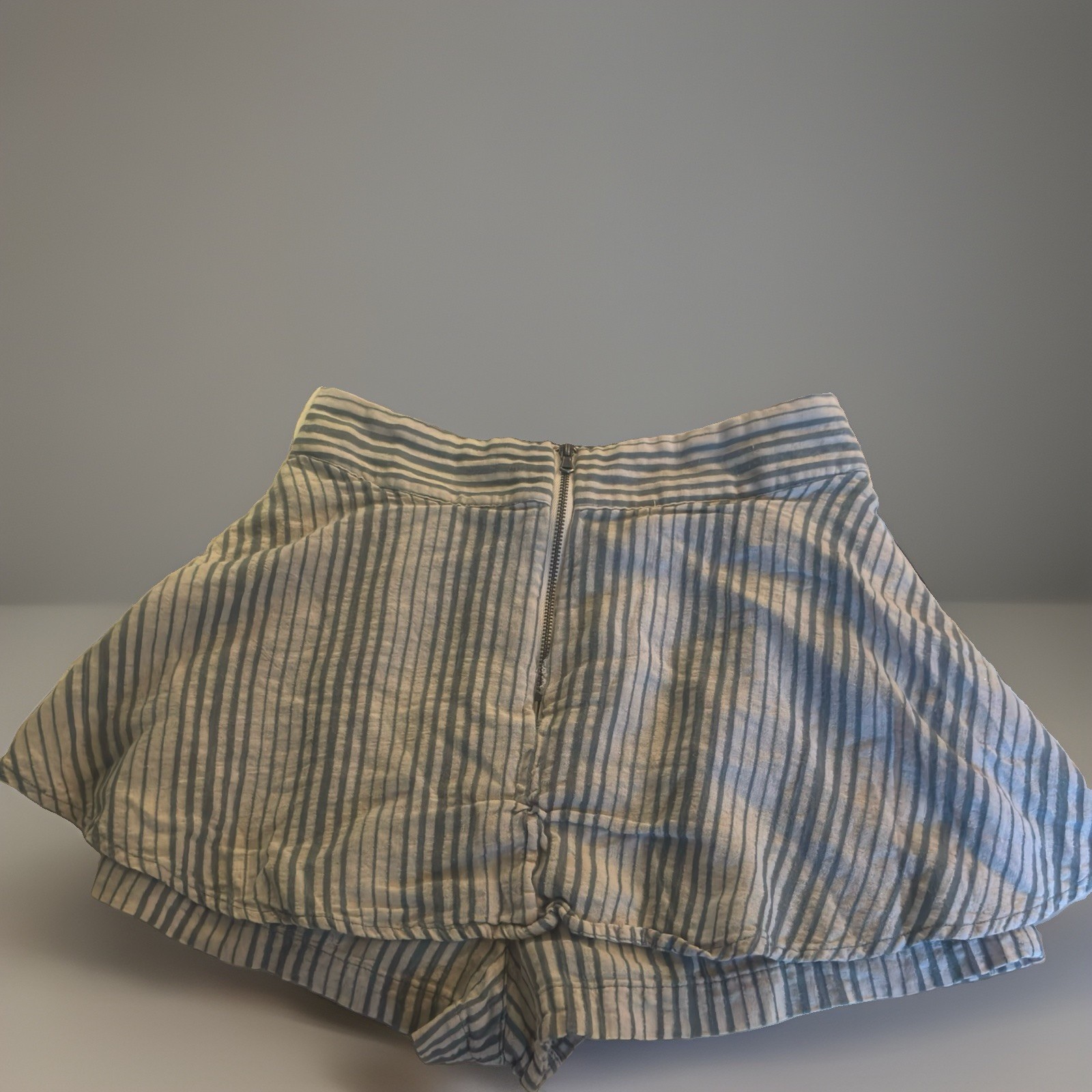 Girls Blue/White Striped Drawstring Shorts Size S Cotton Woven Beach Casual