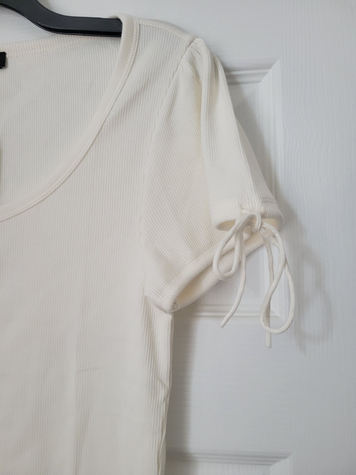 jcrew Perfect rib button-up Top With Satin Trim IVORY NWT $59.50 M