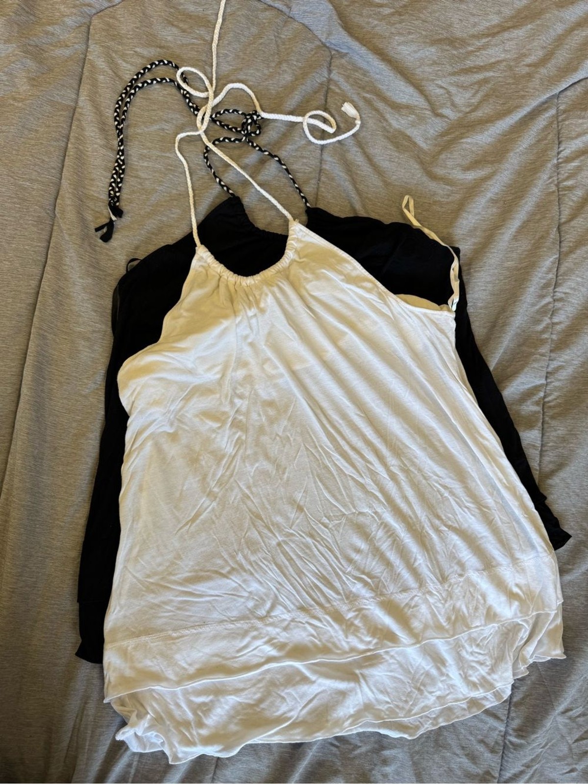 Old Navy White and Black Halter Camisoles